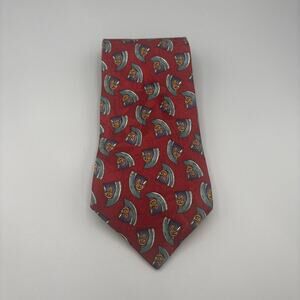 Adolfo Couture Handmade Vintage Luxury 100% Silk Neck Red